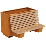 Casa Padrino Parkbank - Stadtbank mit Pflanzkübel 150 cm - Outdoor & Park Möbel