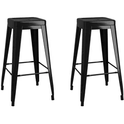 vidaXL Barhocker Stapelbar 2 Stk. Schwarz Metall