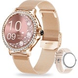 SoPrii Smartwatch Damen, IP68 Wasserdicht Fitness Tracker Smart Watch Damen,mit Weibliches Zyklusmanagement Pulsuhr Blutdruckmessgerät Schlafmonitor Damen Armbanduhr für iOS Android