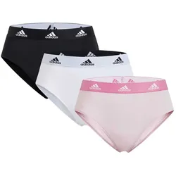 Bikinislip ADIDAS SPORTSWEAR ""Sport Active Comfort Cotton"", Damen, Gr. L, bunt (932, schwarz, grau, blau), Single Jersey, Obermaterial: 95% Baumwolle, 5% Elasthan, unifarben, kontrastfarbene Details, körpernah, Unterhosen, mit Real Cool Cotton-Technologie