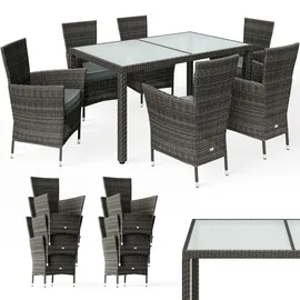 CASARIA CASARIA® Gartenmöbel Set mit 150x90cm Esstisch Grau