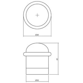 INTERSTEEL Türstopper Schwarz 32 x 45 mm