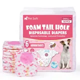 Pet Soft Hundewindeln für Hündinnen, 50 Stück Einweg Windeln für Hunde&Katzen, Hochsaugfähige Katzenwindeln Läufigkeitshose für Hündinnen mit verstellbarem Schwanzloch (S-M-50 Stück)