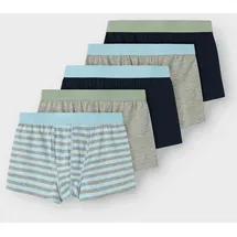 NAME IT Trunk NAME IT "NKMBOXER für Jungen mit Logoschriftzug und weichem Bund", Jungen, Gr. 92, 5 Stk., blau (aquamarine), Jersey, Obermaterial: 95% Baumwolle, 5% Elasthan, bedruckt, unifarben, Unterhosen, eng, Jersey, aquamarine, angesetztes Bündchen