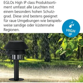 EGLO Außen-Kugelleuchte Monterollo Smoke mit Spieß Schwarz Ø 40 cm x 44 cm