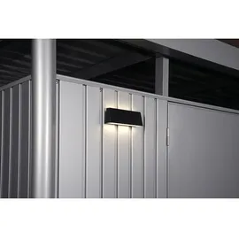 Biohort Solarleuchte für Gerätehaus und Geräteschrank 15 x 5 x 10 cm Schwarz