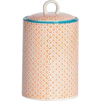 Nicola Spring handbedruckter Küchenbehälter – 1 Liter – Orange - Orange