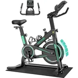 Micyox Ergometer Heimtrainer Fahrrad mit Magnetischem Widerstand Fitnessbikes, MX87 Indoor Bike mit 12kg Schwungrad, LCD Monitor mit Pulsmesser, IPad-Halterung Hometrainer 150 kg Belastbar