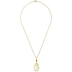 Gemshine Halskette mit Anhänger 'ovaler Quarz Rutileinschlüssel' gold coloured Hellbraun Damen 