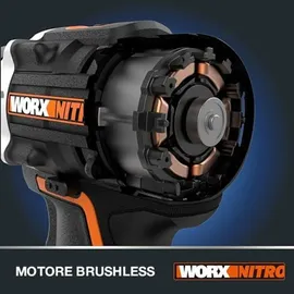 Worx Nitro 18 V (20 V MAX) Akku-Schlagbohrmaschine, PowerShare, bürstenloser Motor, 60 Nm, 13 mm Spannfutter, variable Drehzahlregelung, LED-Licht...