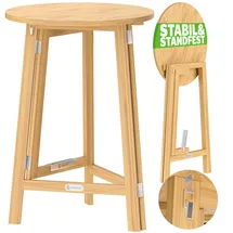 CASARIA Stehtisch Ø 78 x 111 cm natur klappbar