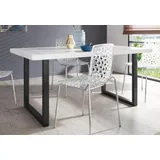 Paroli Esstisch Manger, Breite 180 cm, mit U-Gestell aus Metall in schwarz schwarz 160 cm x 75 cm x 90 cm