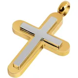 Kettenanhänger ADELIA ́S "Unisex Anhänger – Kreuz Kreuzanhänger aus Edelstahl", gold (silber), Schmuckanhänger, Damen, Edelstahl, Kettenanhänger, Ideal zum Verschenken – schlicht und stilvoll