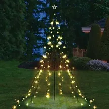 Buri Garten-Lichterpyramide mit 200 LEDs Lichterkette Beleuchtung Weihnachtensdeko
