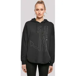 Kapuzenpullover F4NT4STIC "Ahoi Anker Outlines Knut & Jan Hamburg", Damen, Gr. M, schwarz, Obermaterial: 100% Baumwolle, casual, oversize, Langarm, Pullover, Print