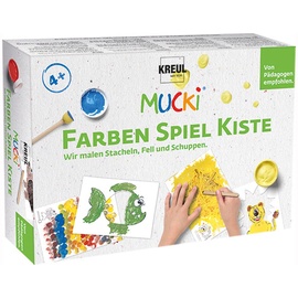 Kreul Mucki Farben Spiel Kiste Wir malen Stacheln, Fell und Schuppen, Set 5 Stück 50ml (29102)