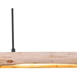 ETC Shop Pendellampe Holzbalken Hängeleuchte Holz Pendelleuchte Led dimmbar, 3-stufen, schwarz, 20w 1358lm 3000k, Lxbxh 120 x 7 x 150 cm