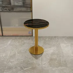 360Home Gastronomiemöbel Cafe Bar Restaurants Hotel Einrichtung  Quadratischer Tisch  Schwarz gold HMJT 60*75cm