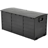 Livingandhome Gartenbox, Schwarz, Kunststoff, 112x54x49 cm, Aufbewahrung & Schutzhüllen, Gartenboxen