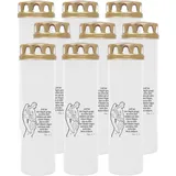 HS Candle Grabkerze Grablicht - 9er Pack - mit Motiv (Engel) - ca 170h / 7 Tage Brenndauer je Kerze (26cm, Ø 7cm) - viele versch. Designs
