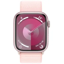 Apple Watch Series 9 GPS + Cellular 45 mm Aluminiumgehäuse rosé, Sport Loop hellrosa One Size