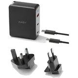 Aukey 3-Port 140W PD Wall Charger mit GaN Power Tech, schwarz