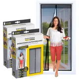 EasyMaxx Fliegengitter Tür mit Magnetverschluss | 90 x 210 cm - ideal für Balkontür, Kellertür & Terrassentür | Einfache Klebemontage ohne Bohren & Schrauben | Zuschneidbarer Insektenschutz [2 Stück]