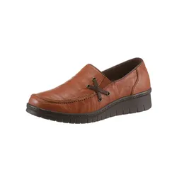 Slipper LORETTA, Damen, Gr. 38, braun (cognac), Leder, sportlich, Schuhe Slipper