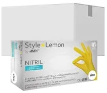 Style Lemon Nitrilhandschuhe, puderfrei, gelb 01189-XL , 1 Karton = 10 Packungen à 100 Stück, Größe XL