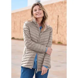 GOLDNER Kurzgröße: Herbstjacke mit Daunen, Stehkragen", in taupe | Gr.: 19,