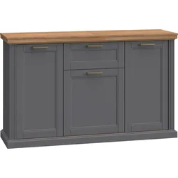 Kombikommode HOME AFFAIRE "Tara, im klassischen Landhausstil, FSC-zertifiziert, in 2 Größen", grau (graphite matt, pacific walnut), B:167cm H:102cm T:48cm, MDF, Spanplatte, Sideboards, Kombikommode, lackiert mit wasserbasiertem UV-Lack, unempfindlich und kratzfest