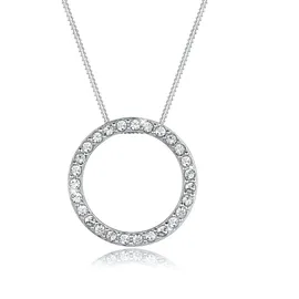Elli Kette Kreis Geo Anhänger Funkelnd mit Kristallen 925 Silber