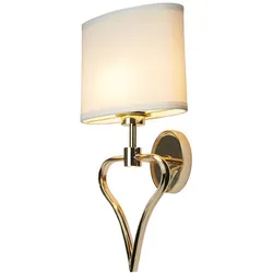 Wandleuchte Lampe Schlafzimmerleuchte Herz Design Flurlampe gold Textil weiß LED