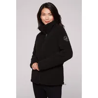 SOCCX Sweatjacke SOCCX Gr. L, schwarz Damen Sweatjacken mit verstellbarem Gummizug im Saum