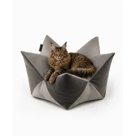LIONTO Kronenkissen für Katzen, 85x45cm, hellgrau/dunkelgrau