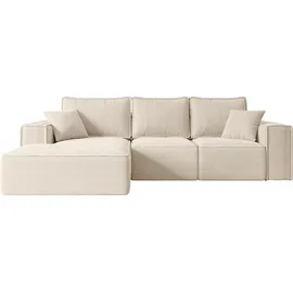 altdecor Ecksofa Cord 2-Sitzer Beige