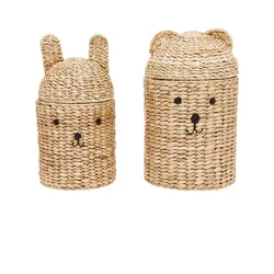 OYOY - Bär & Hase Aufbewahrungskorb, natur (2er-Set)