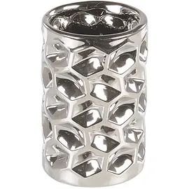 Beliani Badaccessoires Set Keramik Silber