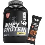 3kg Mammut Whey Protein Eiweißshake - Set inkl. Protein Shaker, Riegel, Powderbank oder Tasse (Vanille, Mammut Protein Bar - Almond Brownie)