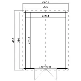 Lasita Maja Norah 3,8 x 2,75 m Beige