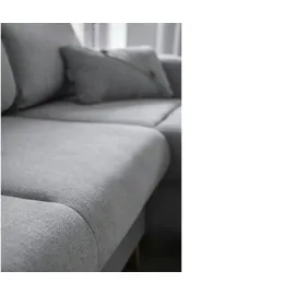 miuform Eckcouch Polyester 4-Sitzer Hellgrau