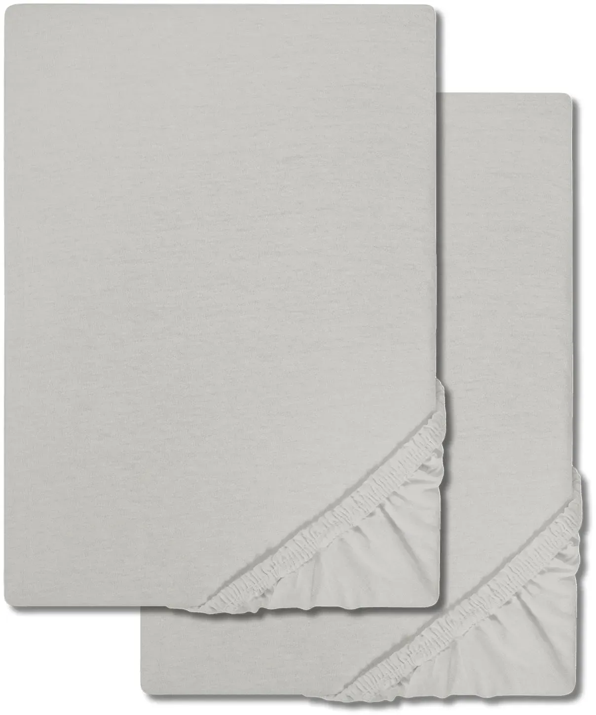 Doppelpack CloudComfort Basic Spannbettlaken Jersey-Stretch silber grau 120 x 200 cm (2 Stück)