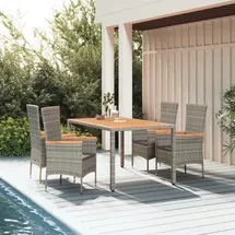 vidaXL Garten-Essgruppe 5-tlg. Grau
