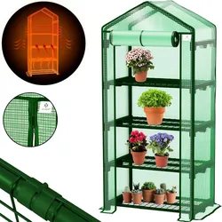 KESSER® Premium Foliengewächshaus Gewächshaus mit 4 Etagen - 69 x 50 x 158 cm Treibhaus mit 4 Regalen - Platzsparend, Hochwertiges Anzuchthaus Garten Balkon Stabil & Einfach zu Montieren