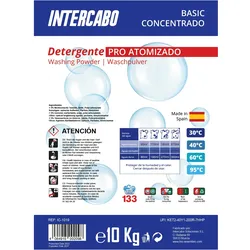 Intercabo Waschmittel Pulver für Waschmaschinen 20 kg | Für weiße und farbige Kleidung | Pulverwaschmittel | Professionell |2 x 10kg Sack