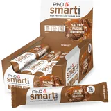 PhD Nutrition Smart Bar Protein Riegel 12 x 64g Gesalzenes Karamell Brownie - High Protein Snack mit 20g Eiweiß und wenig Zucker, Makrofreundlicher Eiweißriegel