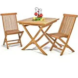 VCM Gartentisch 80 x 80 x 75 cm Braun