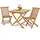 VCM Gartentisch 80 x 80 x 75 cm Braun