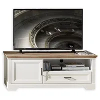 Innostyle Jasmin TV-Board 143 cm Weiß Glas/Holz/MDF/Spanplatte