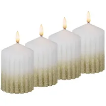MARELIDA LED Kerzenset LIV 10 cm 4 St. weiß gold